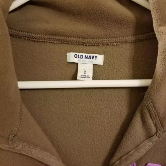 Old Navy Brown Fleece Zip Up Size Large - Picture 2 of 3